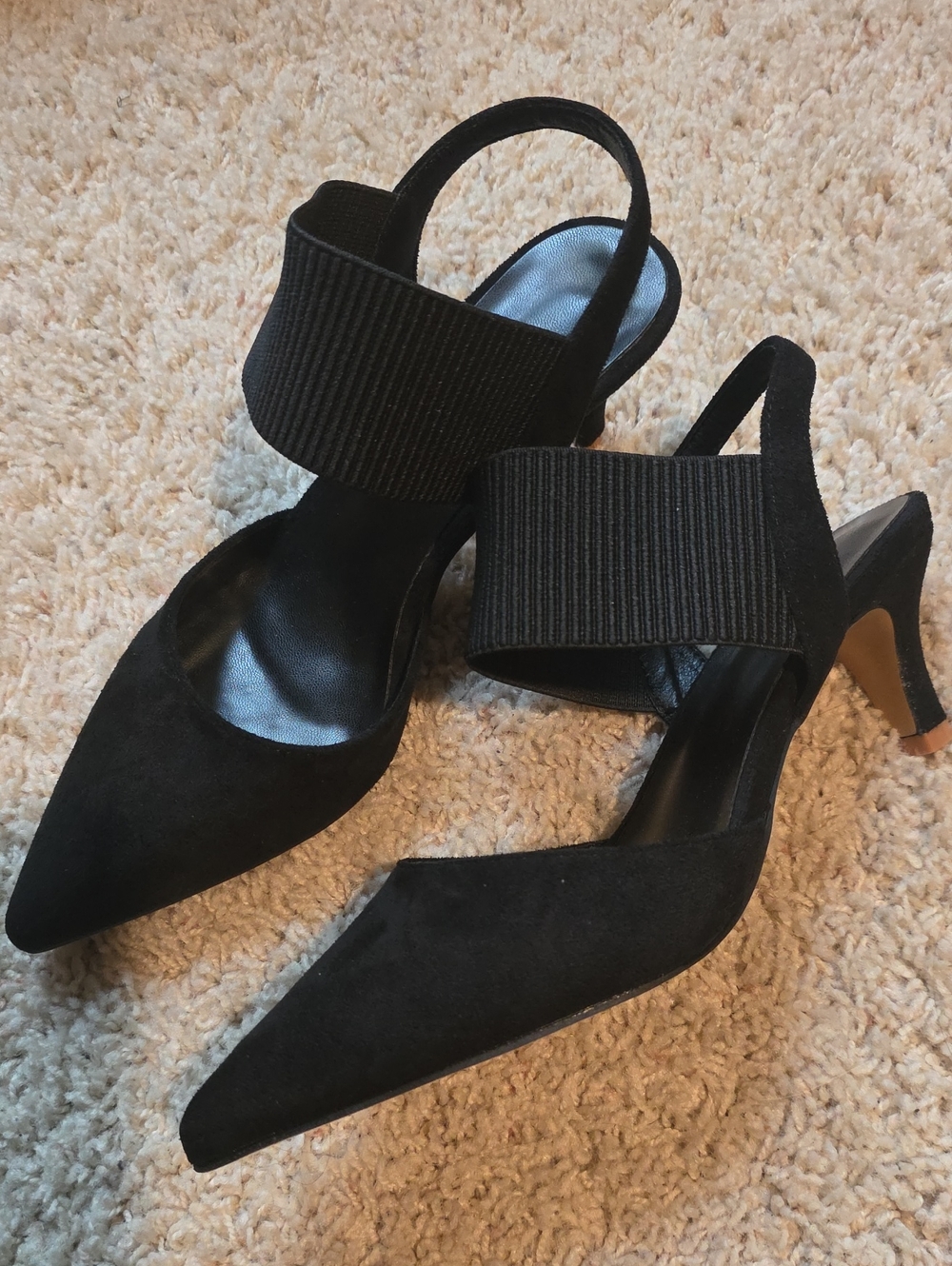 Black Slingback Pointed-Toe Heels Size 10